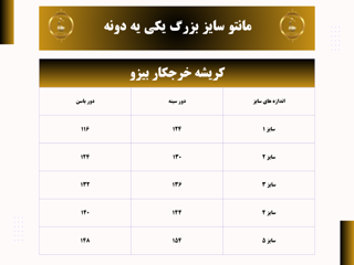 جدول سایز
